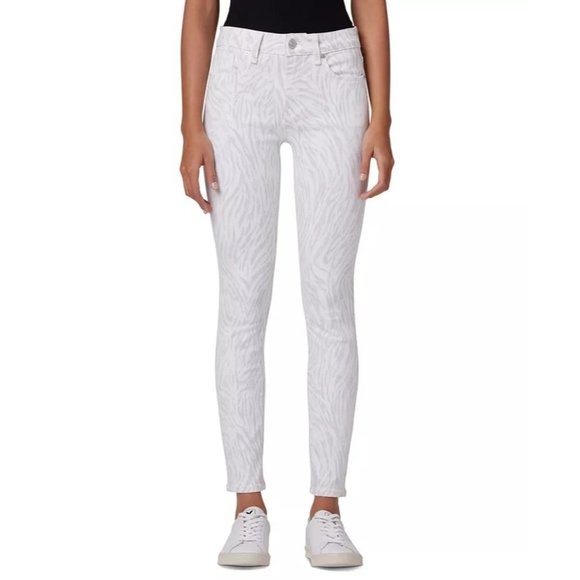 HUDSON JEANS Nico Mid Rise Skinny Jeans Distorted Zebra Print - Picture 1 of 7